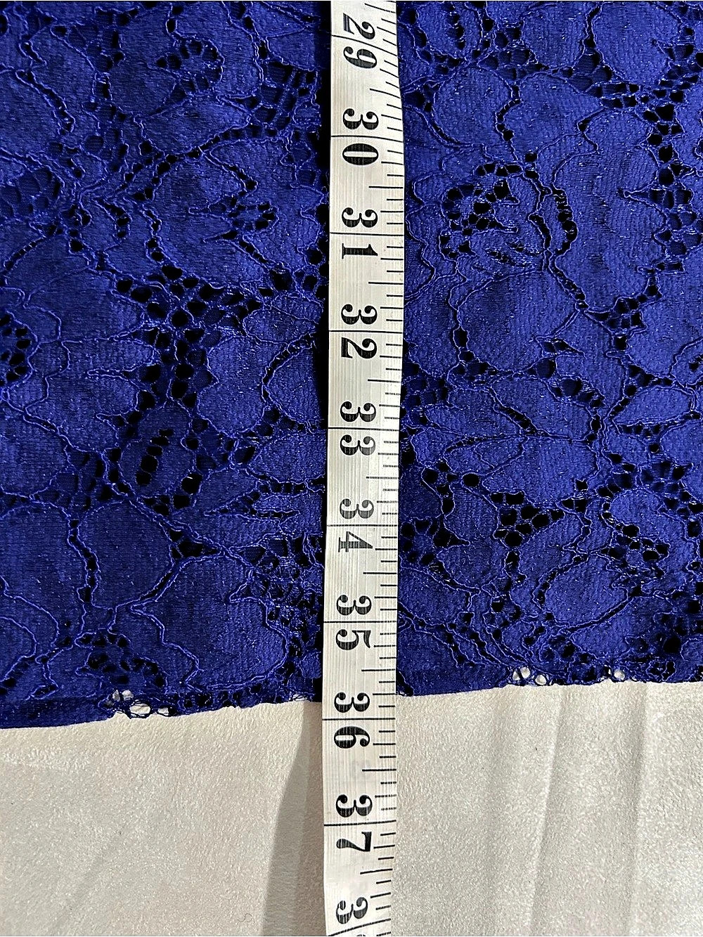 Lauren Ralph Lauren Cobalt Blue Floral Lace Sheath Dress Size 8 - Picture 7 of 15